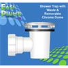 Easiplumb 11/2" Combined Shower Trap with Waste & Removable Grid Chrome