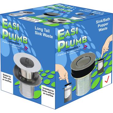 Easiplumb 11/2" x 2" C.P. Unslotted Popper Bath/Sink Waste