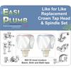 Easiplumb Pair of Replacement Crown Tap Heads & Spindles only