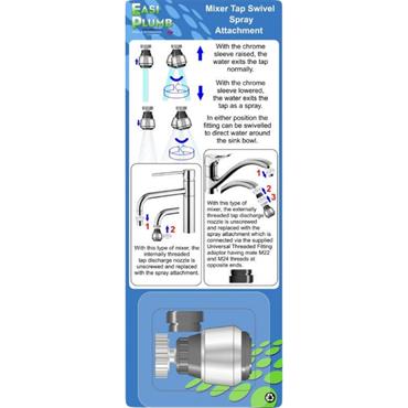 Easiplumb Mixer Tap Swivel Spray Attachment