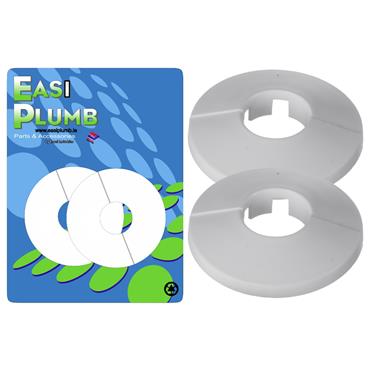 Easiplumb Pk/2 16mm White 2 Piece Pipe Hole Trims