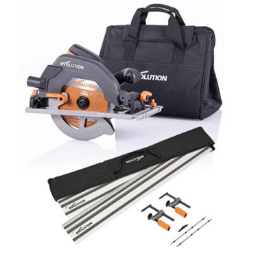 Evolution R185CCSX+ 1600W 185mm Track 220v Circular Saw & Rail Kit