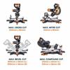 Evolution R255SMS-DB+ 255mm Double Bevel Sliding Mitre Saw 110V and 28T TCT Multi-Material Blade