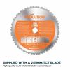 Evolution R255SMS-DB+ 255mm Double Bevel Sliding Mitre Saw 110V and 28T TCT Multi-Material Blade