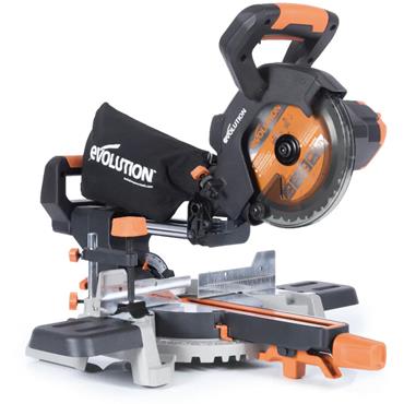 Evolution R185SMS-Li 18v 185mm Sliding Mitre Saw Inc Multi-Material Blade (Bare Unit)
