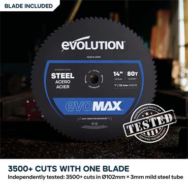 Evolution S355CPS Gen 2 355mm Metal Cutting Chop Saw with EvoMax Blade & Intelligent Motor