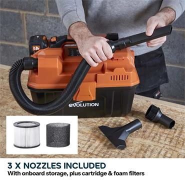 Evolution R11VAC-LI Wet And Dry Workshop Vacuum 18v Li-Ion EXT (Bare Unit)