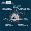 Evolution S165CCS-Li 165mm Cordless Circular Saw with Thin Kerf Blade 58mm Cut Depth(Bare Unit)