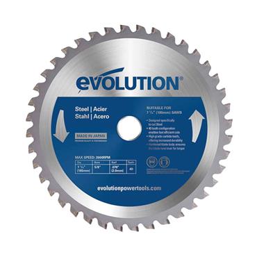 Evolution M185TCT-40CS 185mm Mild Steel Cutting 40T TCT Circular Saw Blade