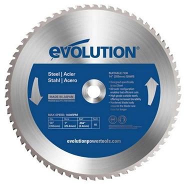Evolution M355TCT-66CS 355mm Mild Steel Cutting Chop Saw Blade 66T