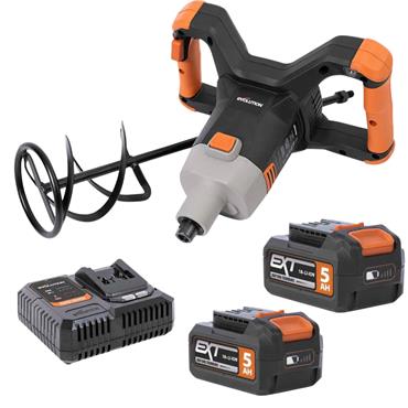 Evolution R120MXR-Li 18v Paddle Mixer with 120mm Multi-Mix Paddle Kit (2x5Ah)
