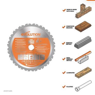 Evolution R185TCT-20CS 185mm Multi-Material 20T Blade