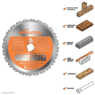 Evolution R210TCT-24MS 210mm Multi-Material 24T Blade