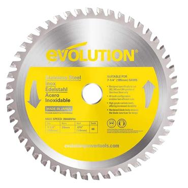 Evolution S180TCT-48CS 180mm Stainless Steel Cutting 48T TCT Circular Saw Blade