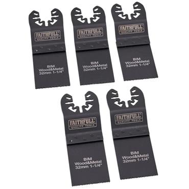 Faithfull 5 Piece Multi-Tool Blade Set FAIMFWM32B