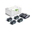 Festool 18v Energy Set - 4 x 5.0ah High Power Batteries. Double Charger and Systainer