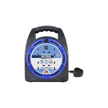 Masterplug HST1513/4BL-MP Case Cable Reel 13A 4 Socket 240v 15m