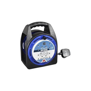 Masterplug HST1513/4BL-MP Case Cable Reel 13A 4 Socket 240v 15m