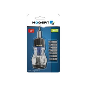 Hogert HT1S214-1 ratcheting multi bit screwdriver
