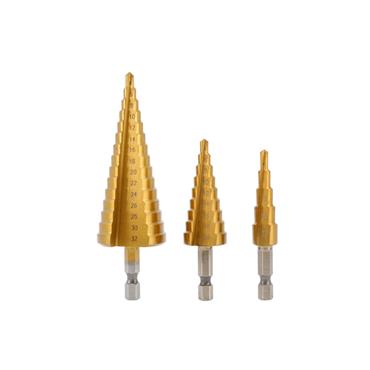 Hogert HT6D325 Step Drill Bit Set (3 Piece)