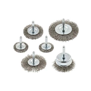 Hogert HT7D744 Circular Wire Brush Set 6pcs (37–75mm)