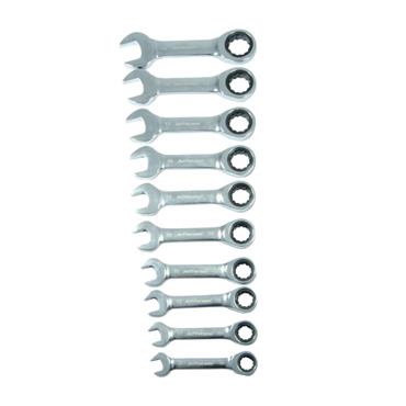 Jefferson 10 Piece Stubby Ratchet Spanner Set JEFCRSS10STB