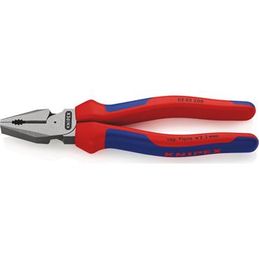 Knipex 02 02 200 SB High Leverage Multi-component Grip Combination Pliers