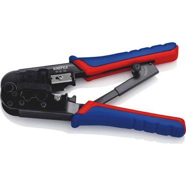 Knipex 97 51 10 SB Crimping Pliers For Western Plugs With Multi-Component Grips 190mm