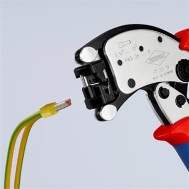 Knipex 97 53 19 Twistor T Self-Adjusting Crimping Pliers for wire ferrules With rotatable die head