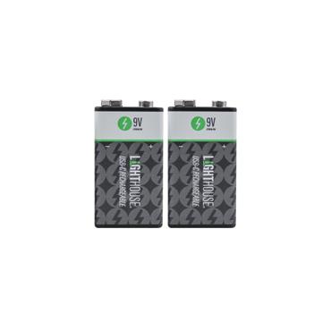 Lighthouse L/HBATUSB9V 9V Li-Ion Batteries USB-C Rechargeable (2 Pack)