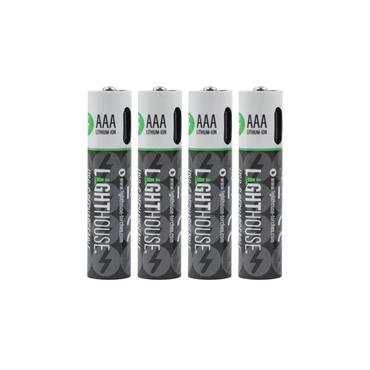 Lighthouse L/HBATUSBAAA AAA Li-Ion Batteries USB-C Rechargeable (4 Pack)