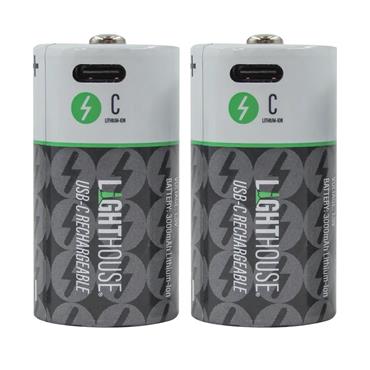 Lighthouse L/HBATUSBC C Type Li-Ion Batteries USB-C Rechargeable (2 Pack)