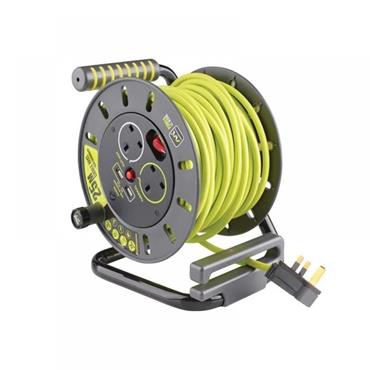 Masterplug OMU25132USL-PX Open Cable Reel 13 Amp & 2 USB 2-Socket 240v 25m