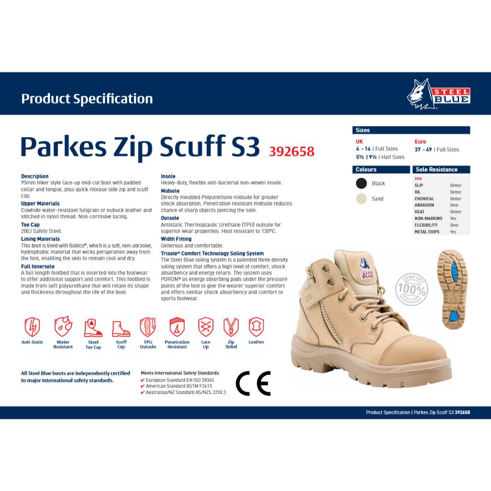 Steel Blue Parkes Zip Scuff S3 Boots Sand Toolfix Dundalk Co