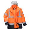 Portwest S471 - Hi-Vis 4-in-1 Contrast Traffic Jacket - Orange/Navy