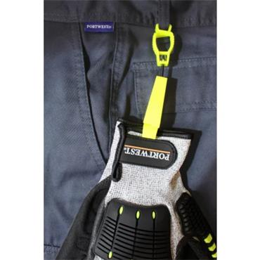Portwest PK40 Metal Free Glove Clip A002 - Hi-Vis Yellow (40 Pack)