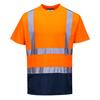 Portwest S378 - Hi-Vis Two-Tone Short Sleeved T-Shirt - Orange/Navy