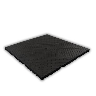 Solid TPE Rubber Floor Tile Black 400x400mm