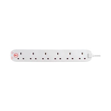 Masterplug SRG6210N-MP 6 Skt 2m 13a Srg Ext Lead White