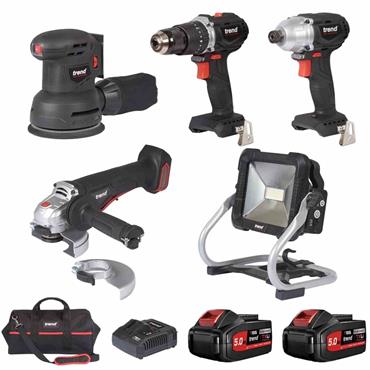 Trend T18S 18V Cordless 5 Piece Kit in Carry Bag (2x5Ah)