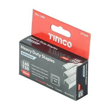 Timco Heavy Duty Chisel Point Galvanised Staples (10mm) - 377155 BOX OF 5000