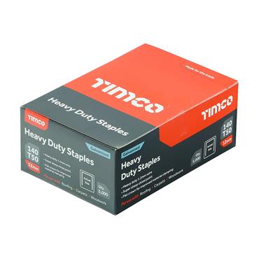 Timco Heavy Duty Chisel Point Galvanised Staples (12mm) - 377188 BOX OF 5000