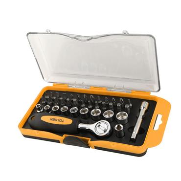 Tolsen 38Pcs 1/4" Ratchet and Socket Set 20035