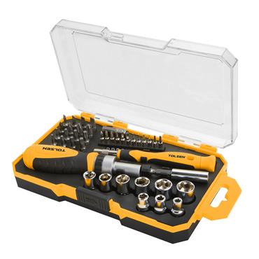 Tolsen 42pcs Ratchet Screwdriver Bit & socket set 20041