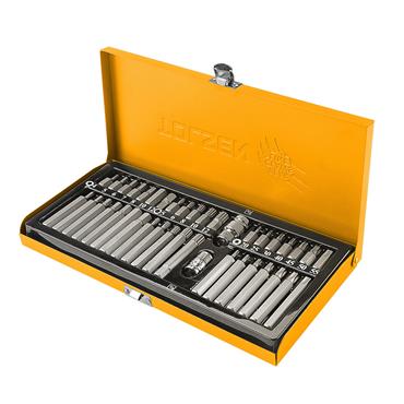 Tolsen Screwdriver Bit Set 40 pcs Torx/Hex/Spline In Metal Case 20385