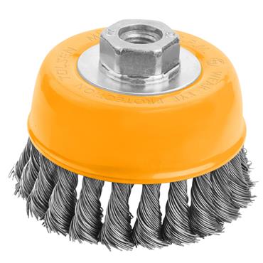 Tolsen Cup twist wire brush with nut 75mm 77611
