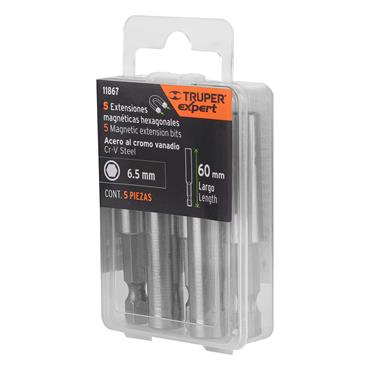 Truper 60mm magnetic extention bit set 5pce