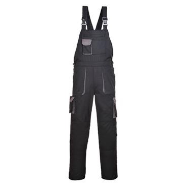 Portwest TX12 Contrast Bib & Brace -  Black / Grey