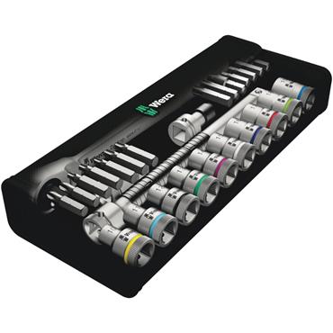 Wera 8100 SC8 Socket Set 1/2" Drive Metric Zyklop Metal Switch 28PC