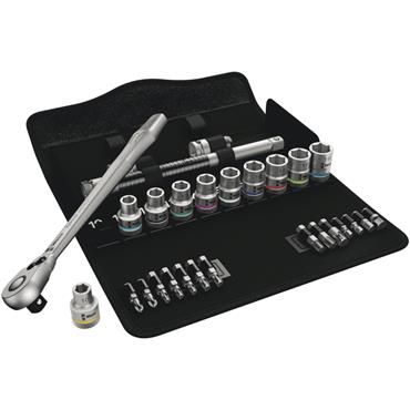 Wera 8100 SC8 Socket Set 1/2" Drive Metric Zyklop Metal Switch 28PC